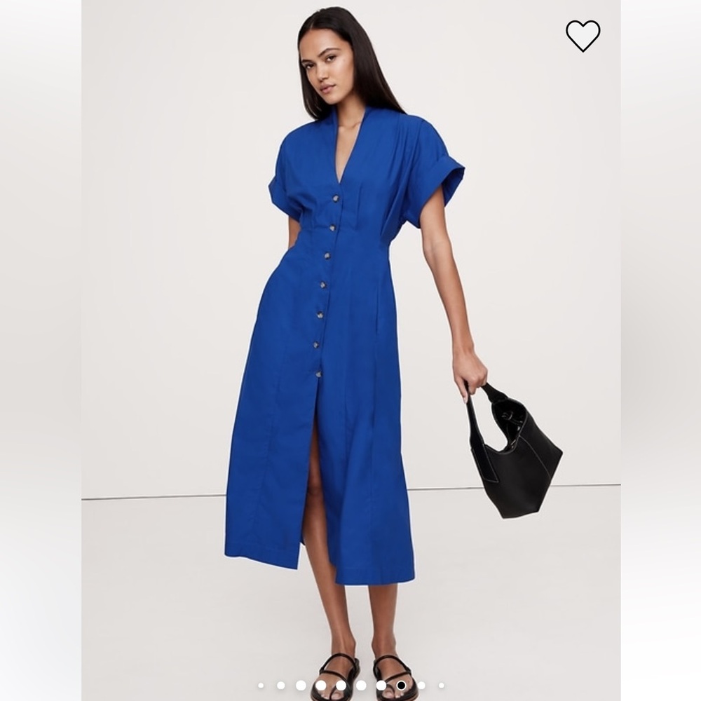 Banana Republic Cobalt Button-down shirt dress midi